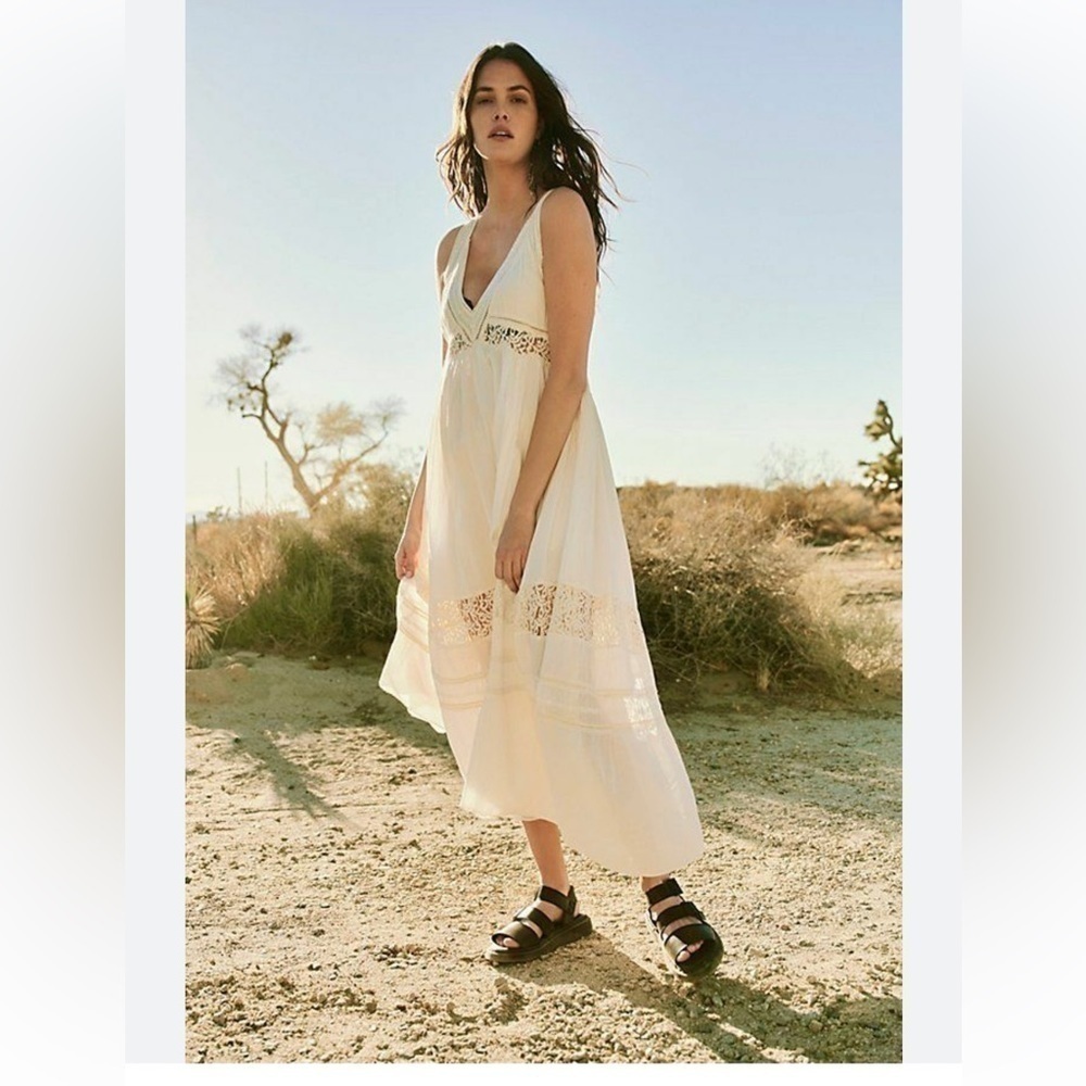 Free People Carla Dress Women Casual Laced Flared Sleeveless Maxi , size M